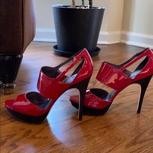 Red Patent Leather High Heel Sandals